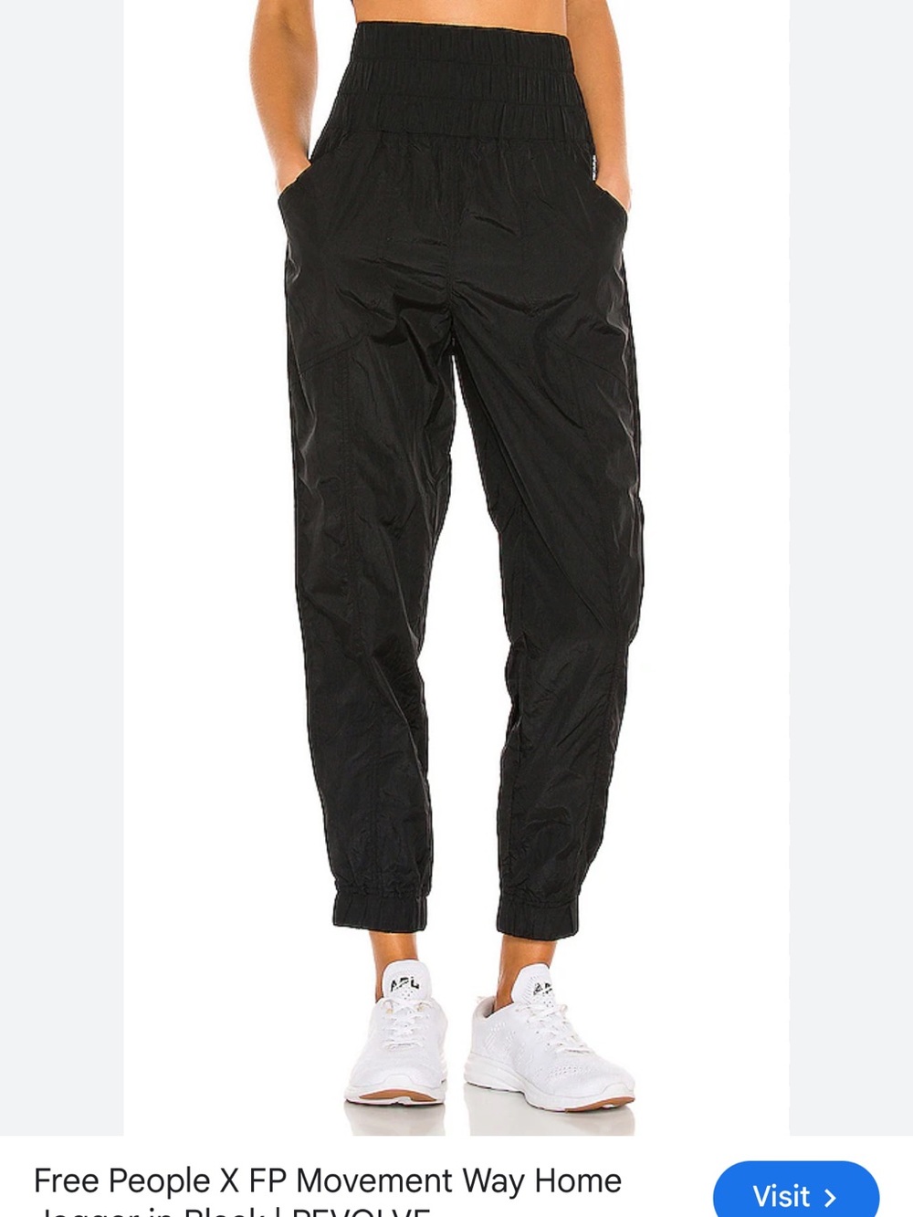 Free People The Way Home Black Joggers